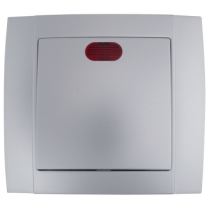 Intrerupator simplu cu led 10A Argintiu HAKAN